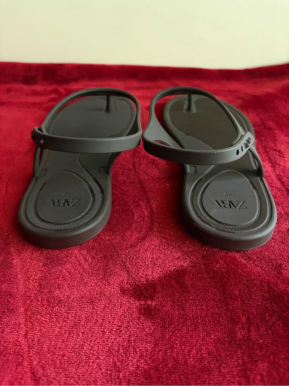 ZARA Rubberized Flat Sandals Size 40 US 9 - Picture 3 of 8